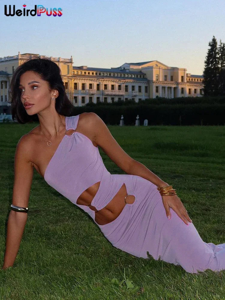 Weird Puss Irregular Hollow Dress