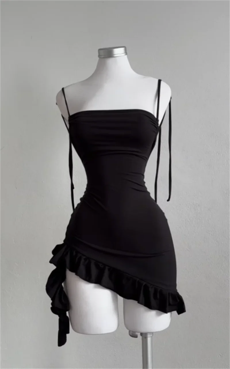 Sleeveless Backless Ruffles Mini Dress