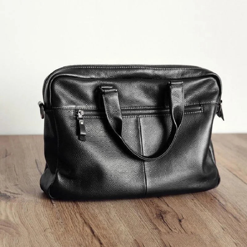 High Quality Cowhide Men's Business Handbag shoulder bag 100% Genuine leather