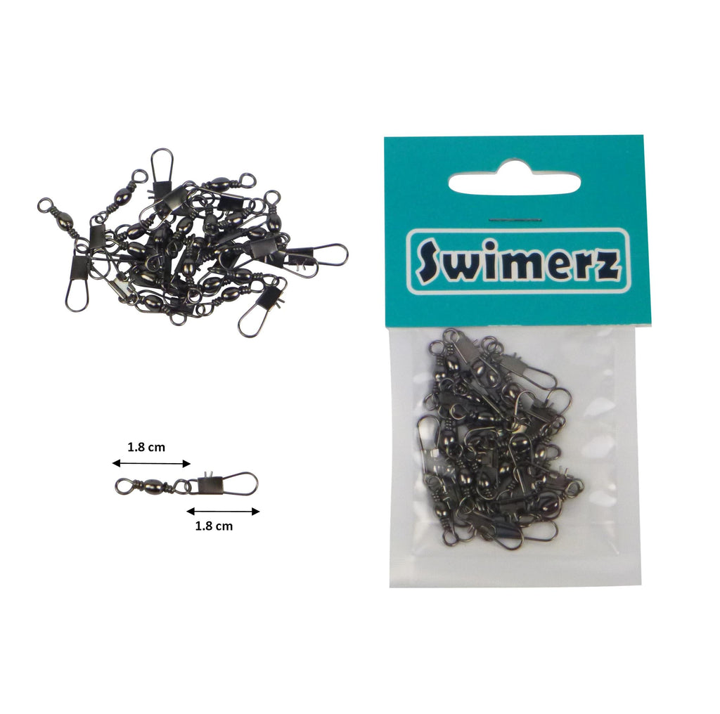 Swimerz Barrel Swivel w Interlock Snap, Size 8, 20 pack-1