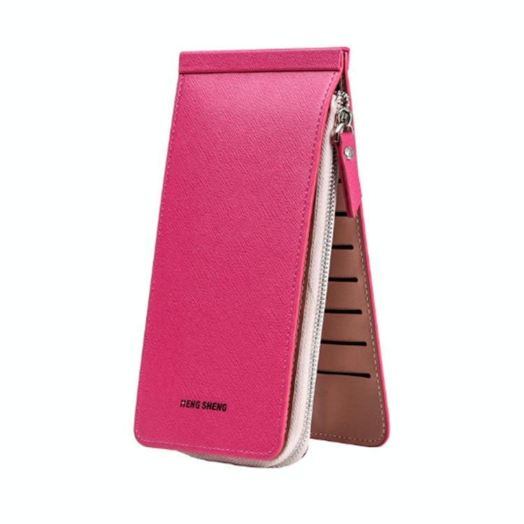 NNEDSZ Ultra Thin Multi Card Wallet Multi Function Card Holder - Rose Red-0