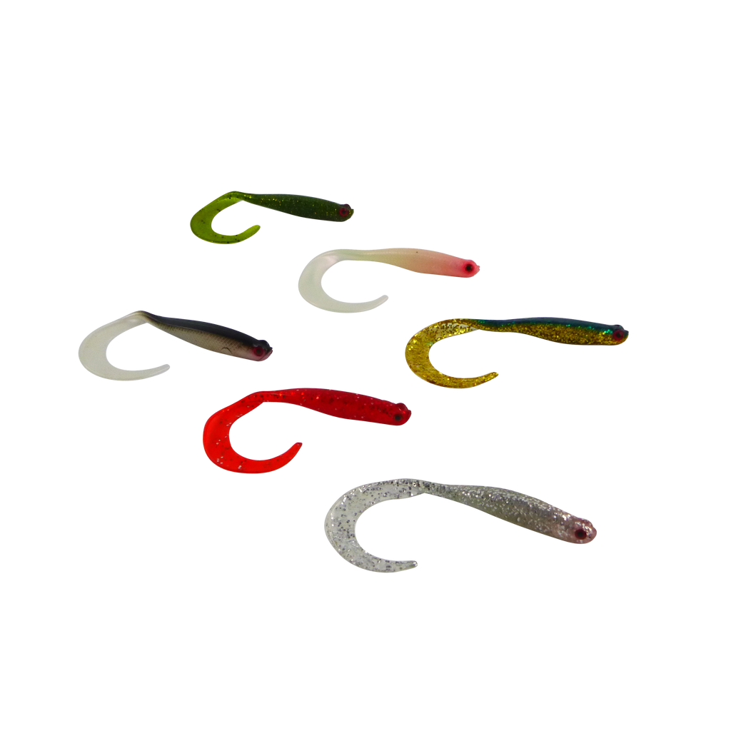 Swimerz 100 mm VTail Soft Plastic Lure, Silver Glitter, 5 pack-1