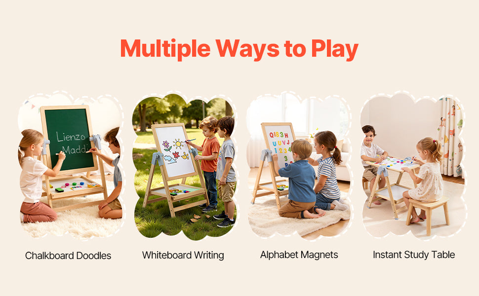 SucceBuy Standing Magnetic Drawing Board WordPad Art Easel with Painting Accessories Children Educational Toys for Kids Girl Boy