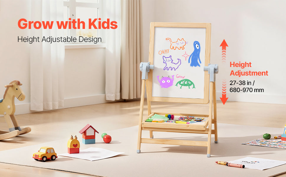 SucceBuy Standing Magnetic Drawing Board WordPad Art Easel with Painting Accessories Children Educational Toys for Kids Girl Boy