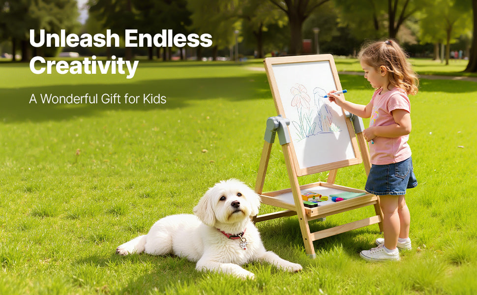 SucceBuy Standing Magnetic Drawing Board WordPad Art Easel with Painting Accessories Children Educational Toys for Kids Girl Boy