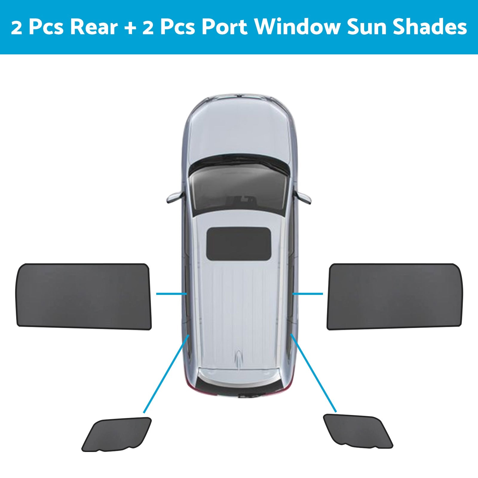 Front & Rear Port Window Magnetic Sun Shade Suitable For Kia Carnival KA4 2020-2023-6