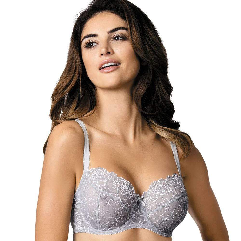 Sheer Mesh Balconette Bra Gorteks Pamela Silver-0