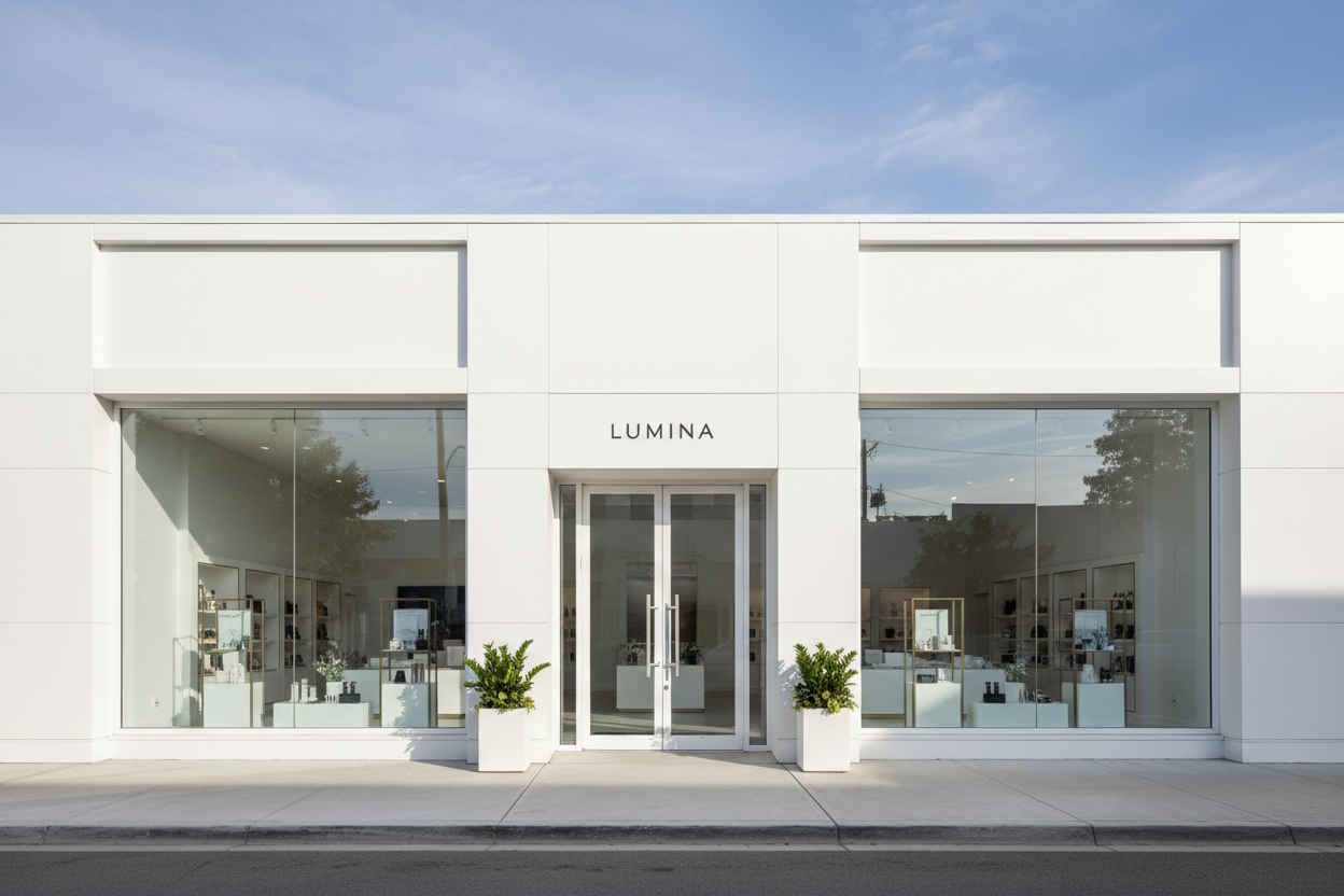 White storefront