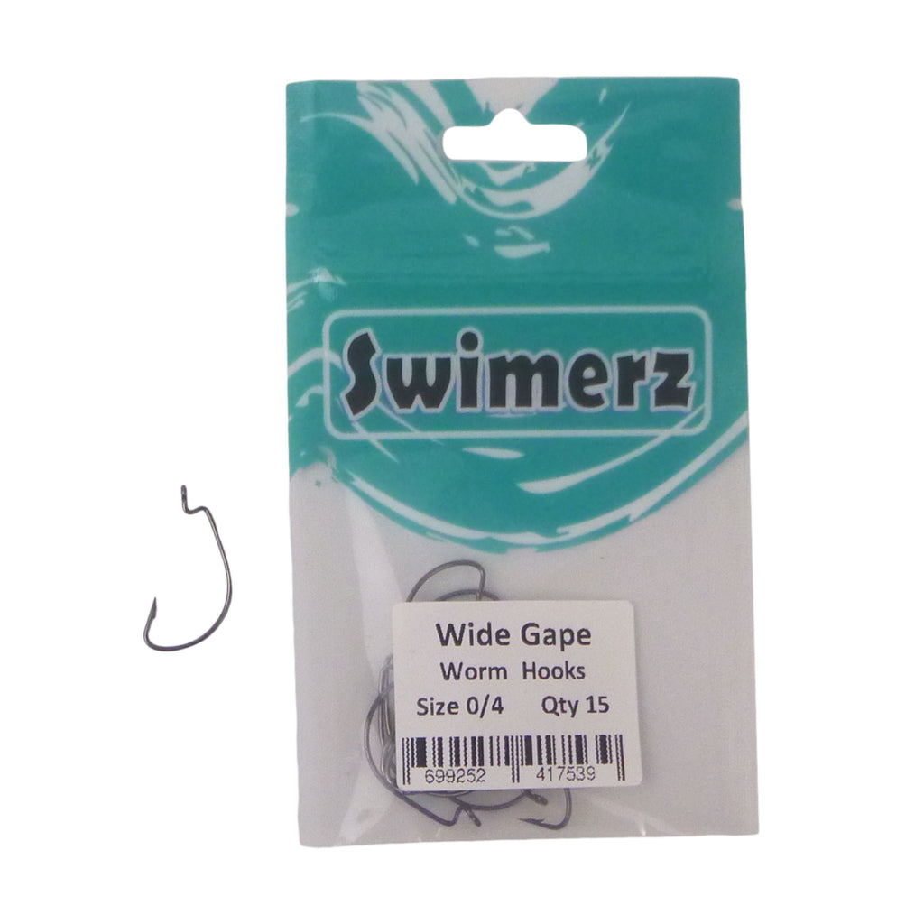 Swimerz 0/4 Wide Gape Worm Hook 15 Pack-1